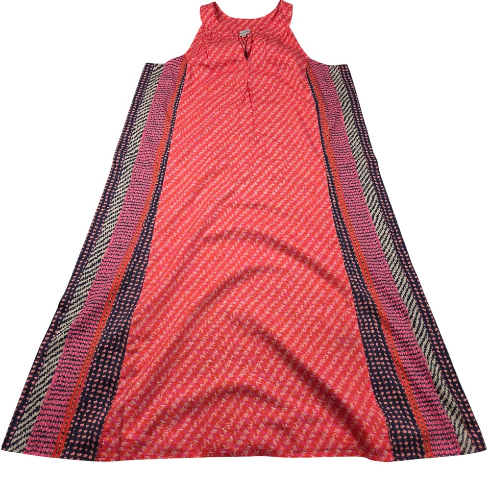 Nic Zoe Maxi Dress Womens XXL Pink Orange Geometric Print Cotton Sleeveless